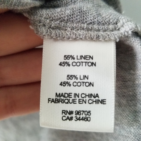 La Vie Rebecca Taylor Gray Linen Top - Picture 7 of 9